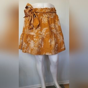 NWT Anthropologie Maeve Somerset mini skirt yellow gold 2x
